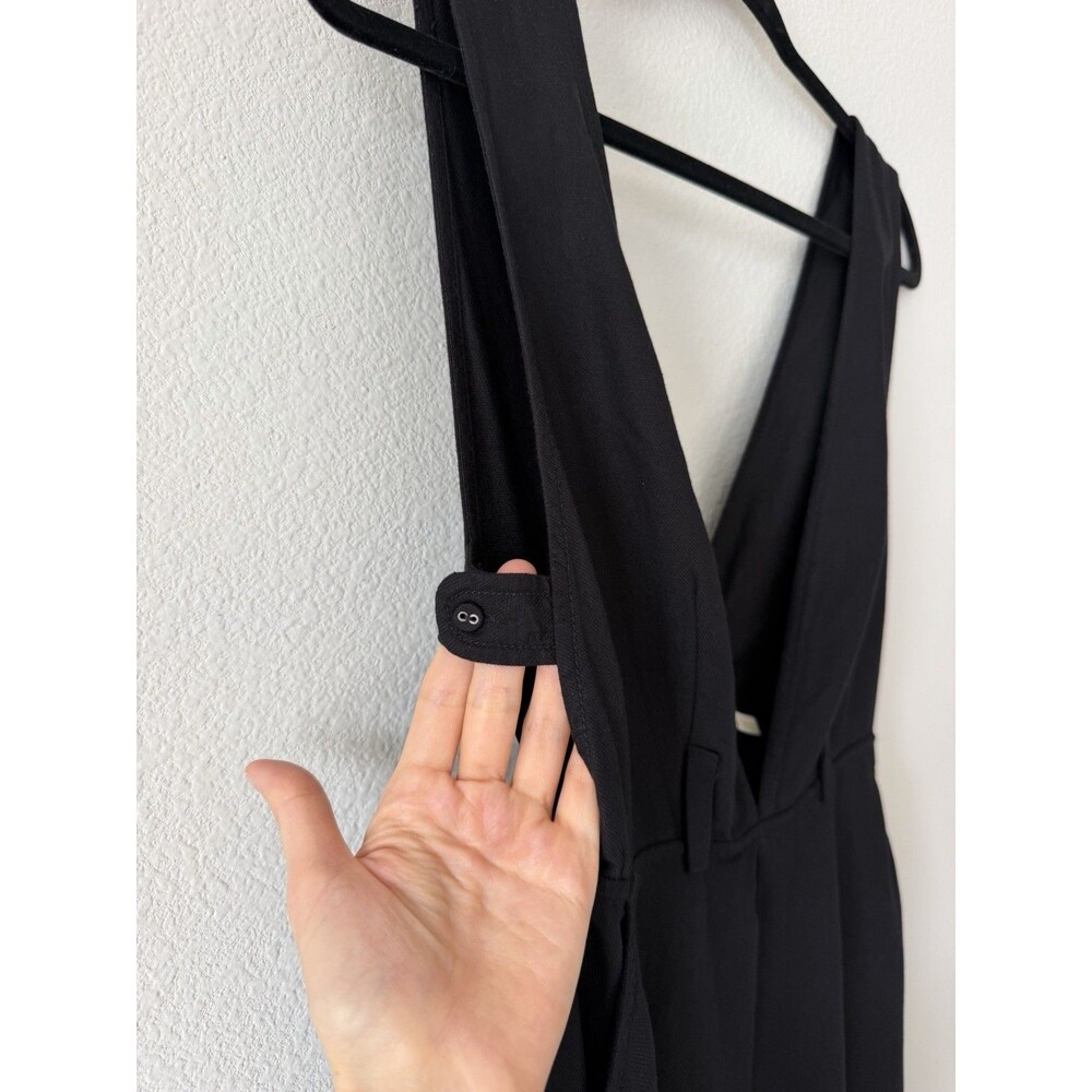 Maeve Anthropologie Black Belt Jumper Dress Viscose Linen Office Sleeveless XS - Picture 4 of 15